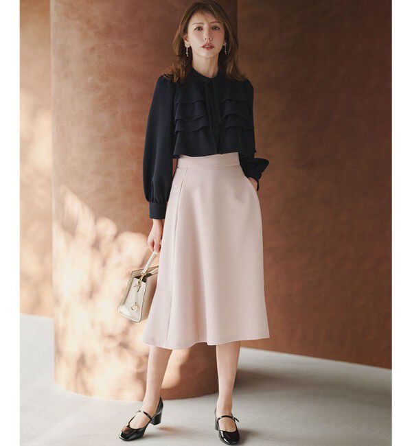 組曲「【KUMIKYOKU NAVY】コンフォータブルドレープ フリルブラウス」|シャツ・ブラウス|