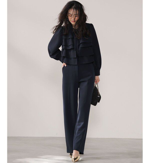 組曲「【KUMIKYOKU NAVY】コンフォータブルドレープ フリルブラウス」|シャツ・ブラウス|