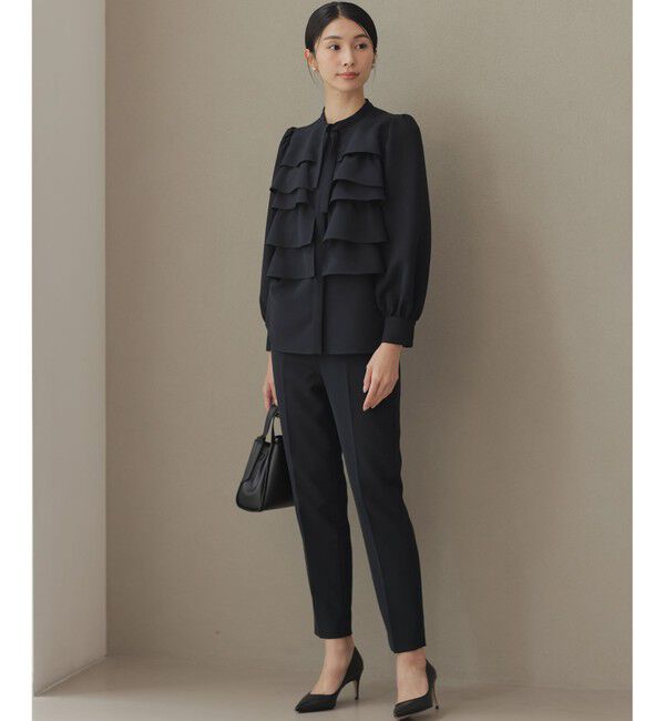 組曲「【KUMIKYOKU NAVY】コンフォータブルドレープ フリルブラウス」|シャツ・ブラウス|