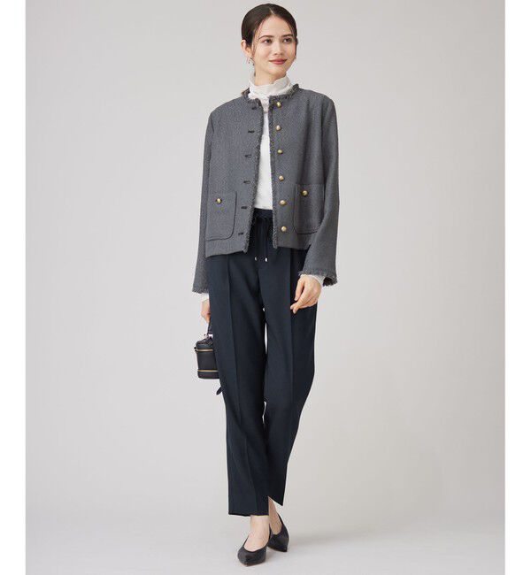 自由区「【SHIHOさん着用】ブライトリングツイード ジャケット」|ノーカラージャケット|