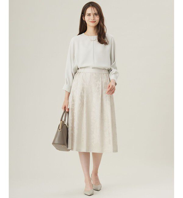 自由区「【セットアップ対応・洗える】フラワーオパールタックフレア スカート」|スカート|