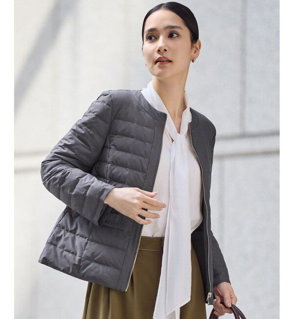 自由区「【カタログ掲載】ライトダウンリバーシブルノーカラー ジャケット」|ダウン|スレート