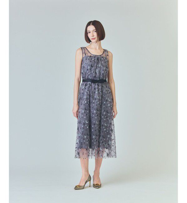 Grace Class「スペースembチュールドレス」|ワンピース|グレー