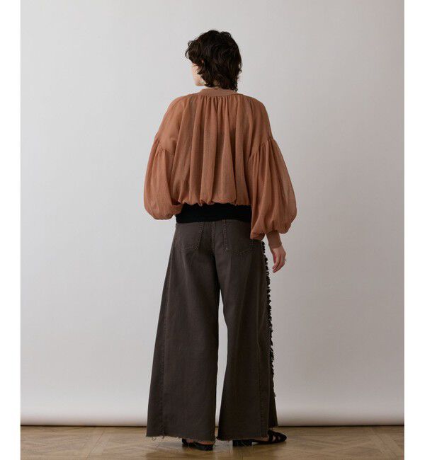 GRACE CONTINENTAL「シアーニットバルーンジャケット」|ブルゾン・スタジャン|