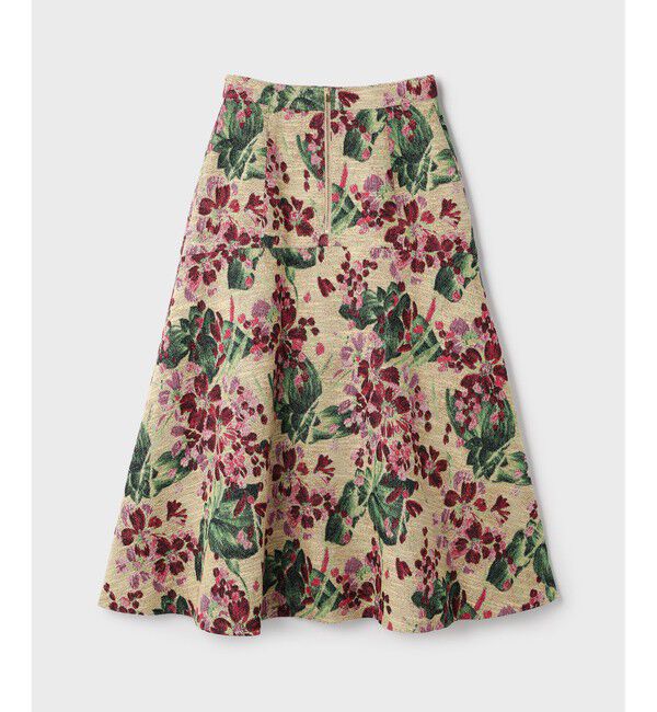 GRACE CONTINENTAL「フラワージャガードフレアスカート」|スカート|
