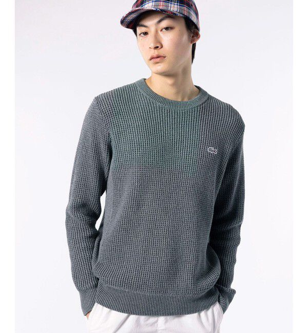 LACOSTE「ヘザーカラーリングワッフルニット / メランジニット」|ニット・セーター|グレー
