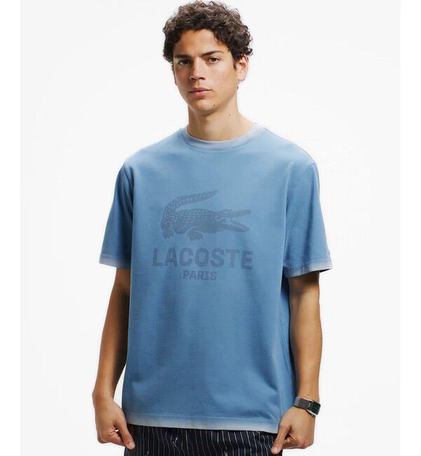 LACOSTE「ヴィンテージエフェクト ロゴTシャツ」|Tシャツ・カットソー|グレイッシュブルー