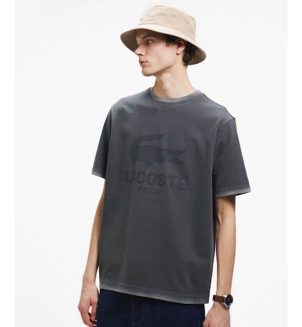 LACOSTE「ヴィンテージエフェクト ロゴTシャツ」|Tシャツ・カットソー|ダークアッシュ