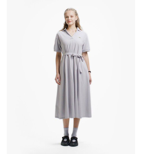 LACOSTE「スキッパーネックポロドレス / マキシ丈フレアワンピース」|ワンピース|