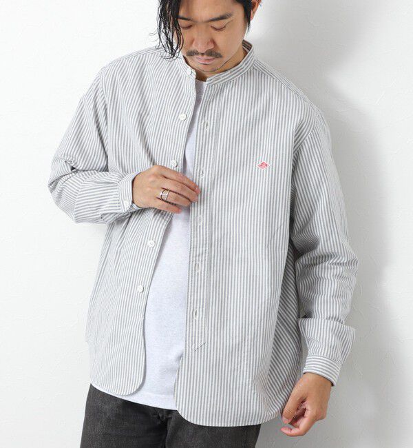 NOLLEY'S goodman「【DANTON/ダントン】DT-B0280 OXP BAND COLLAR SHIRT 25AW」|シャツ・ブラウス|ブルー系その他