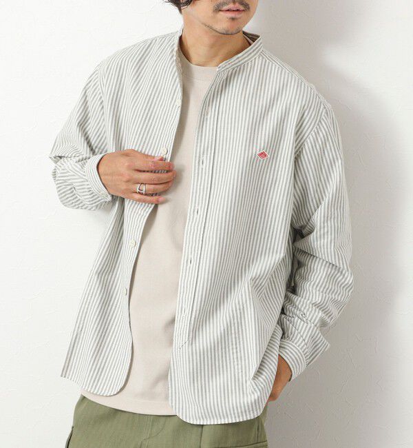 NOLLEY'S goodman「【DANTON/ダントン】DT-B0280 OXP BAND COLLAR SHIRT 25AW」|シャツ・ブラウス|グリーン系その他