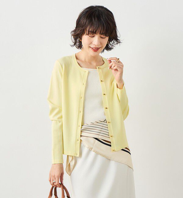 NOLLEY'S sophi「《アンサンブル対応》 《手洗い可能》マルチファンクションクルーネックカーディガン」|カーディガン|