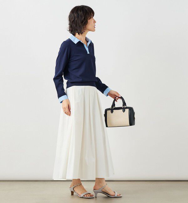 NOLLEY'S sophi「《手洗い可能》シャツレイヤード風スキッパーポロニット」|ニット・セーター|