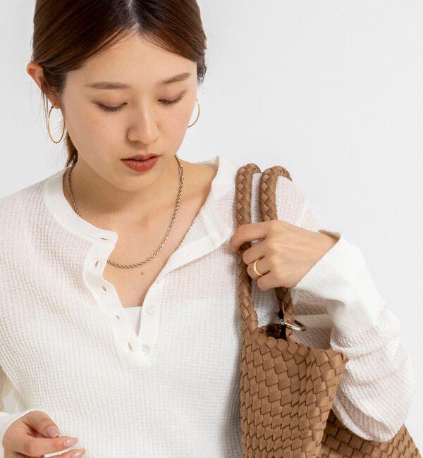 NOLLEY'S「《手洗い可能》ギマポリコットンワッフルヘンリーネックプルオーバー」|ニット・セーター|