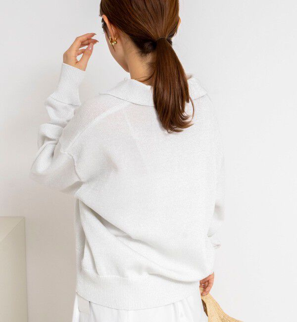NOLLEY'S「《手洗い可能》ギマコットンポロ襟プルオーバー」|ニット・セーター|
