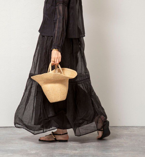 NOLLEY'S sophi「【MARILYN MOON】sheer starched cotton lace tieredスカート」|フレア|ブラック