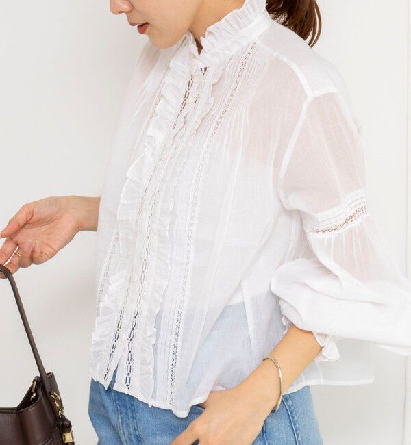 NOLLEY'S sophi「【MARILYN MOON】sheer starched cotton lace frilled ブラウス」|シャツ・ブラウス|