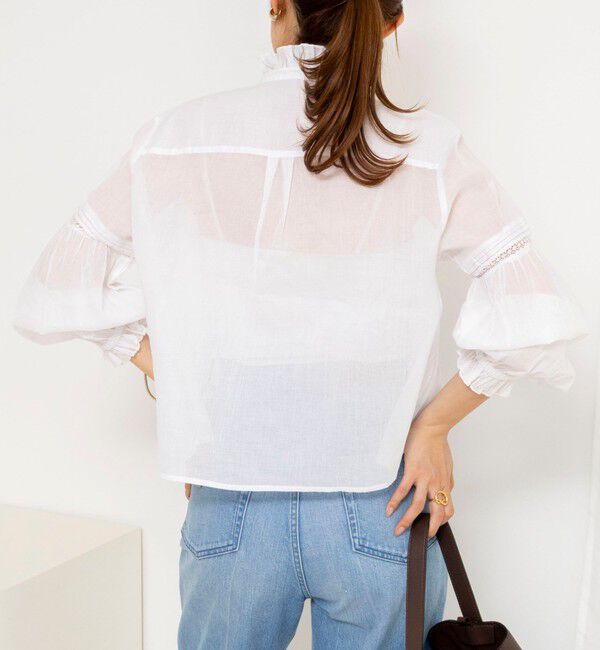NOLLEY'S sophi「【MARILYN MOON】sheer starched cotton lace frilled ブラウス」|シャツ・ブラウス|