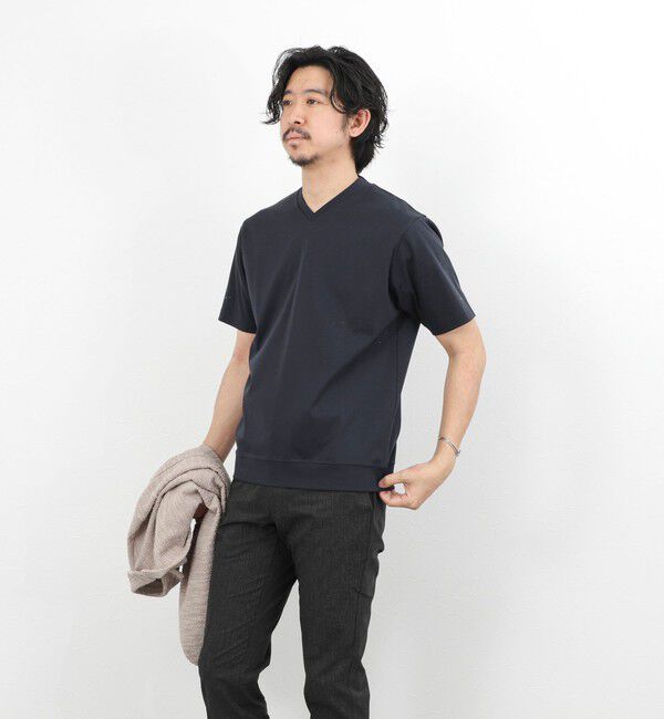 NOLLEY'S goodman「《ビジカジ対応》シルケットスムース VネックドレスTシャツ 26SS」|Tシャツ・カットソー|