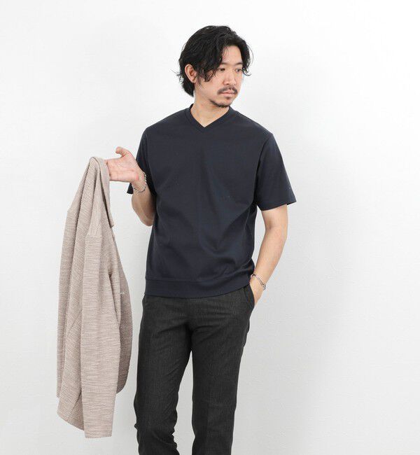 NOLLEY'S goodman「《ビジカジ対応》シルケットスムース VネックドレスTシャツ 26SS」|Tシャツ・カットソー|