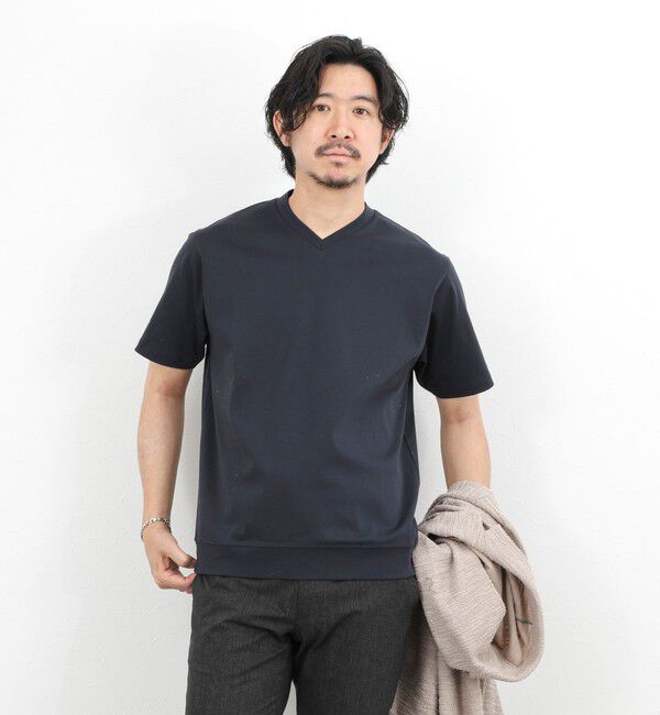 NOLLEY'S goodman「《ビジカジ対応》シルケットスムース VネックドレスTシャツ 26SS」|Tシャツ・カットソー|