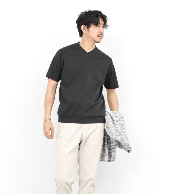 NOLLEY'S goodman「《ビジカジ対応》シルケットスムース VネックドレスTシャツ 26SS」|Tシャツ・カットソー|