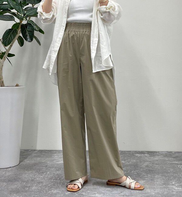 fredy emue「綿ナイロンストレッチセミワイドパンツ」|チノ|