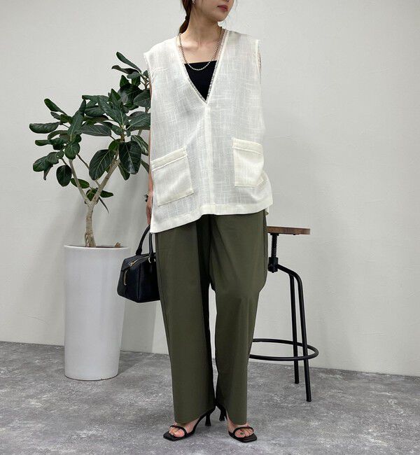 fredy emue「綿ナイロンストレッチセミワイドパンツ」|チノ|