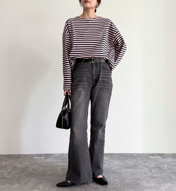 fredy emue「ボーダーハートパッチプルオーバー」|Tシャツ・カットソー|