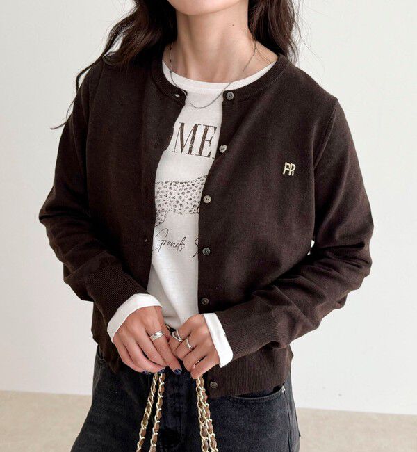 fredy emue「FR刺繍ベーシックカーディガン」|カーディガン|