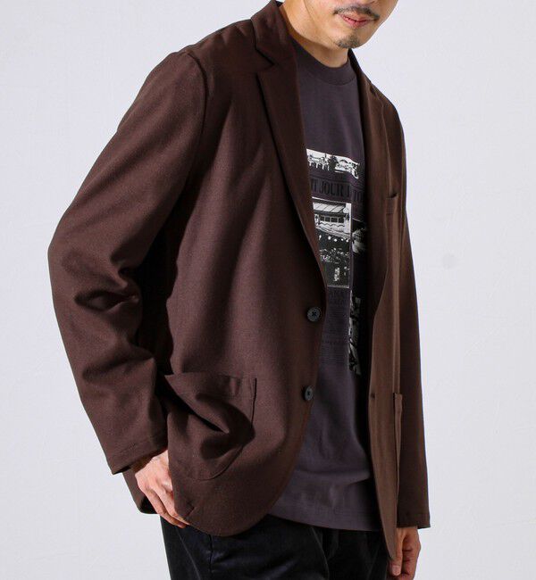 GLOSTER「【オンオフ兼用の大人カジュアルジャケット】両面起毛 ストレッチジャケット」|テーラードジャケット|