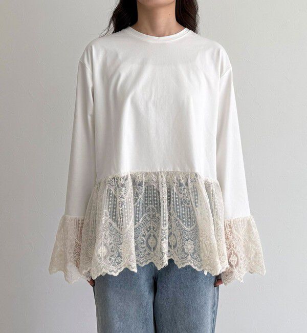 fredy emue「レースドッキングロンTシャツ」|Tシャツ・カットソー|
