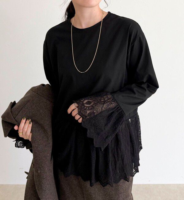 fredy emue「レースドッキングロンTシャツ」|Tシャツ・カットソー|
