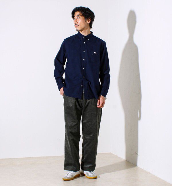 GLOSTER「【定番フレブルシリーズ】フレンチブルドッグ刺繍 ボタンダウンネルシャツ」|シャツ・ブラウス|