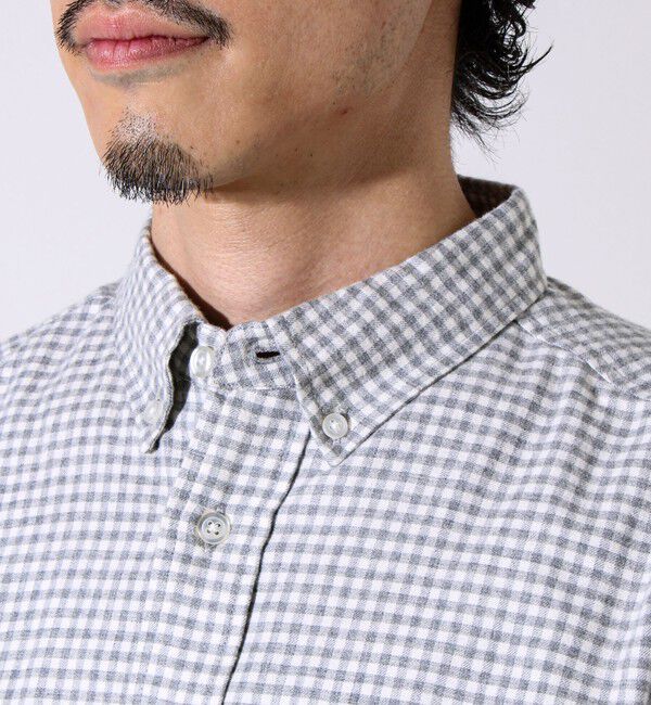 GLOSTER「【定番フレブルシリーズ】フレンチブルドッグ刺繍 ボタンダウンネルシャツ」|シャツ・ブラウス|