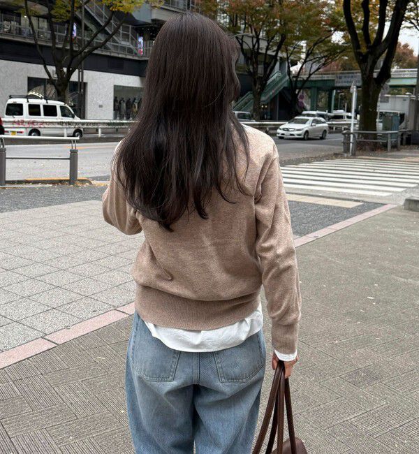 fredy emue「アーガイル柄インターシャVネックニット」|ニット・セーター|