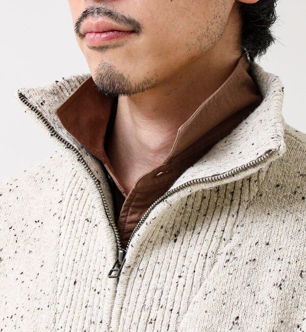 GLOSTER「【冬の大人レイヤードに】ネップハーフジッププルオーバー」|ニット・セーター|