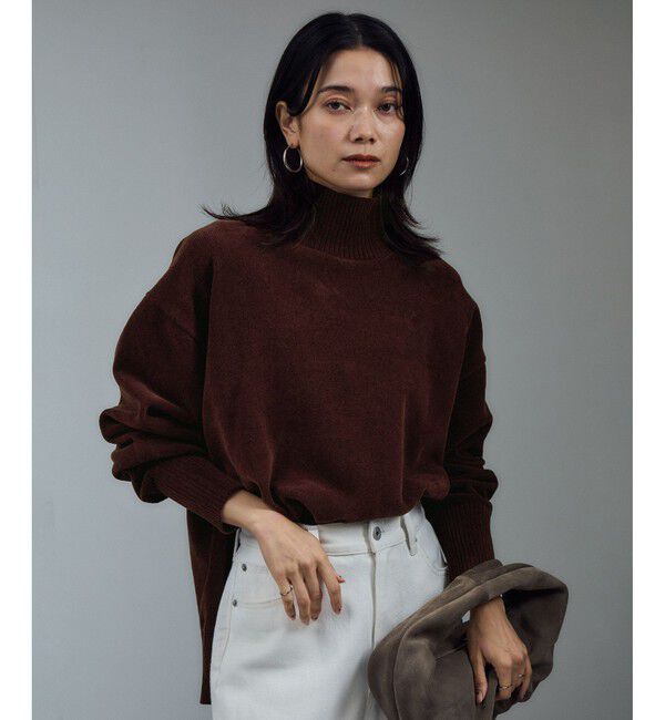 SALON adam et rope'「タートルネックプルオーバー-CreamyCotton /クリーミーコットン-」|ニット・セーター|ブラウン系(22)