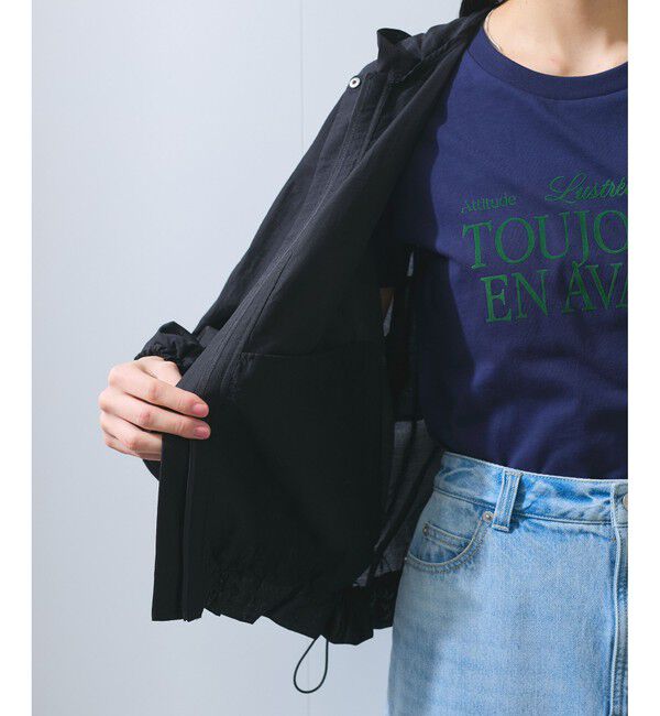 VIS「【追加】【WEB限定】シアーバックフリルフードブルゾン【洗える】」|ブルゾン・スタジャン|