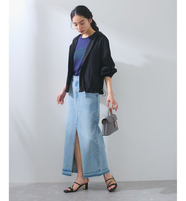 VIS「【追加】【WEB限定】シアーバックフリルフードブルゾン【洗える】」|ブルゾン・スタジャン|