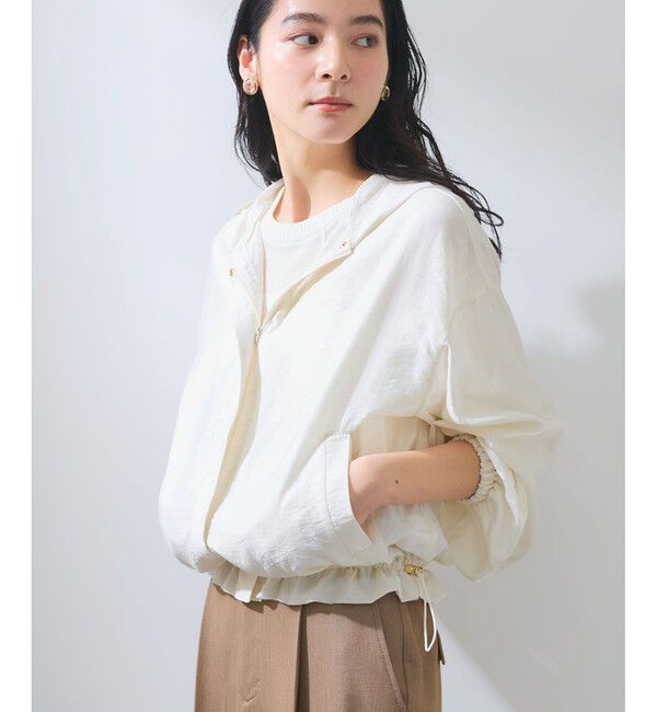 VIS「【追加】【WEB限定】シアーバックフリルフードブルゾン【洗える】」|ブルゾン・スタジャン|