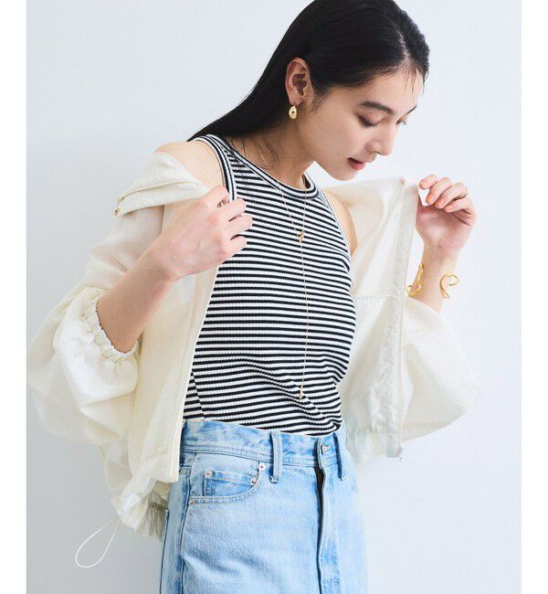 VIS「【追加】【WEB限定】シアーバックフリルフードブルゾン【洗える】」|ブルゾン・スタジャン|