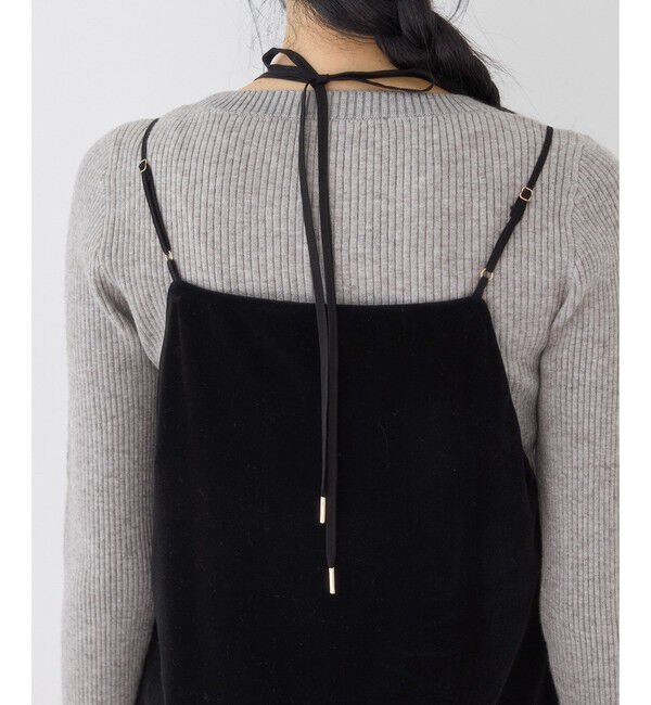 VIS「刺繍アソートベロアキャミワンピース/2WAY」|ワンピース|