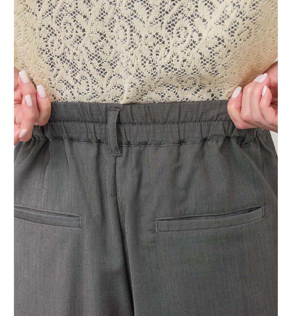 Rope&rsquo;Picnic「テンセルシャンブレータックワイドスラックス/通勤対応」|チノ|