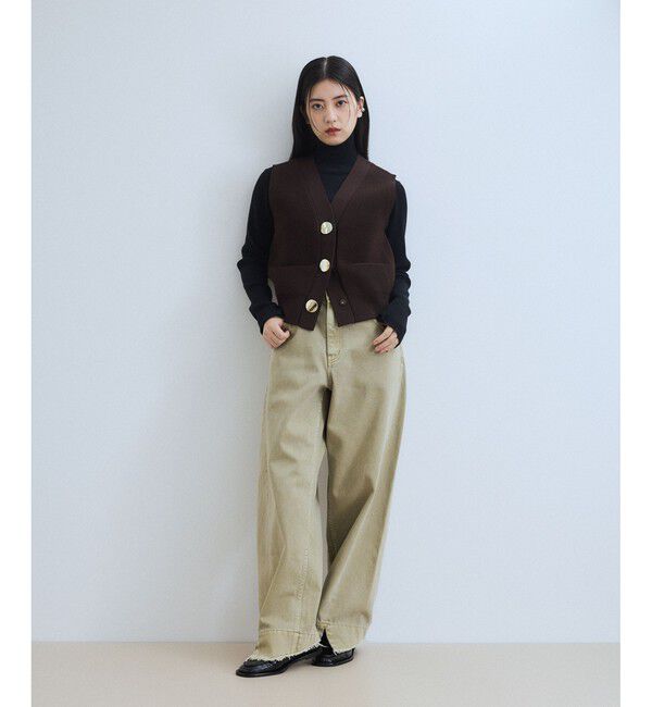 ADAM ET ROPE'「【WEB限定】・【サステナブル】エコベロRIBタートル」|ニット・セーター|