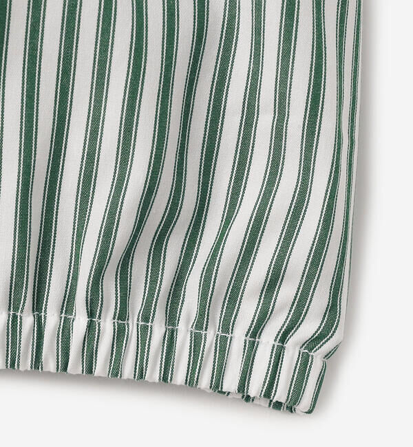 GYMPHLEX「Gymphlex | コットン ストライプ 長袖ギャザーシャツ MEN」|シャツ・ブラウス|