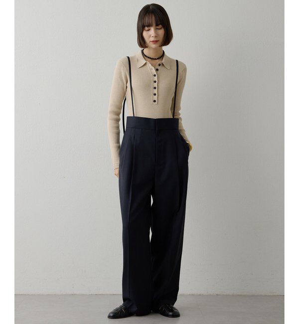  「ハイウエストタックパンツ」|チノ|