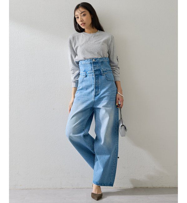  「ハイウエストデニムパンツ」|デニム|