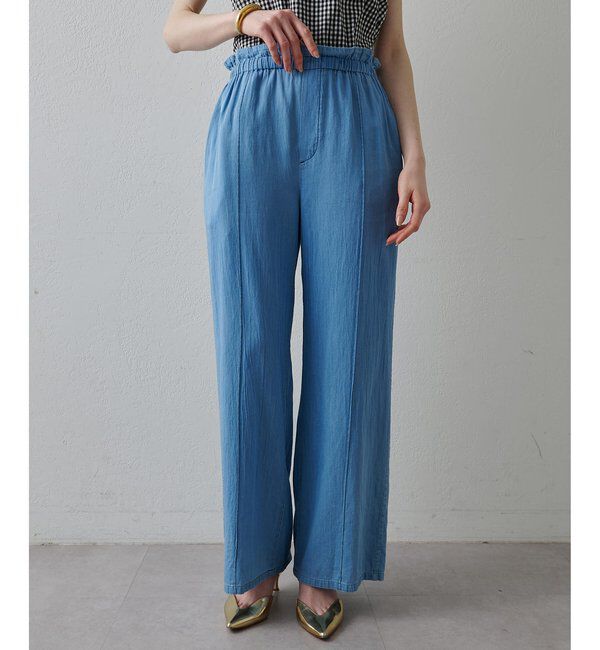 Drawing Numbers「【Drawing Numbers】ソフトデニムワイドパンツ」|チノ|スカイブルー