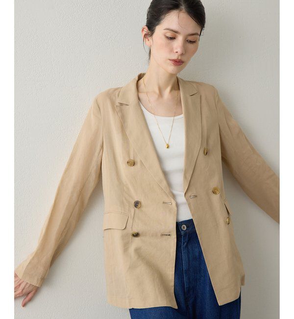 Drawing Numbers「【Drawing Numbers】コットンオーガンジーダブルジャケット」|テーラードジャケット|